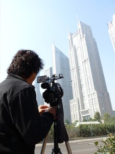 高層ビル群を撮影