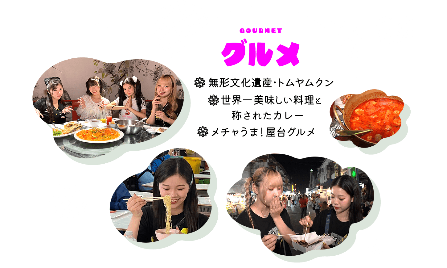 グルメ！無形文化遺産・トムヤムクン、世界一美味しい料理と称されたカレー、タイ名物の屋台グルメ！