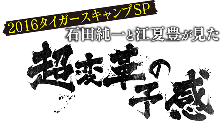 16タイガースキャンプsp 石田純一と江夏豊が見た超変革の予感 Tvo テレビ大阪